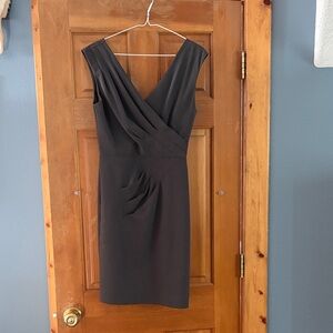 Classic V-Neck Black Sheath Dress